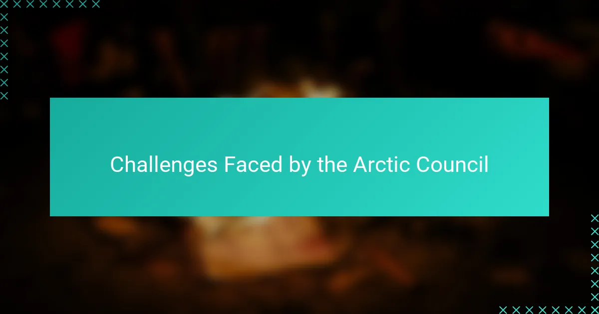 Challenges Faced by the Arctic Council