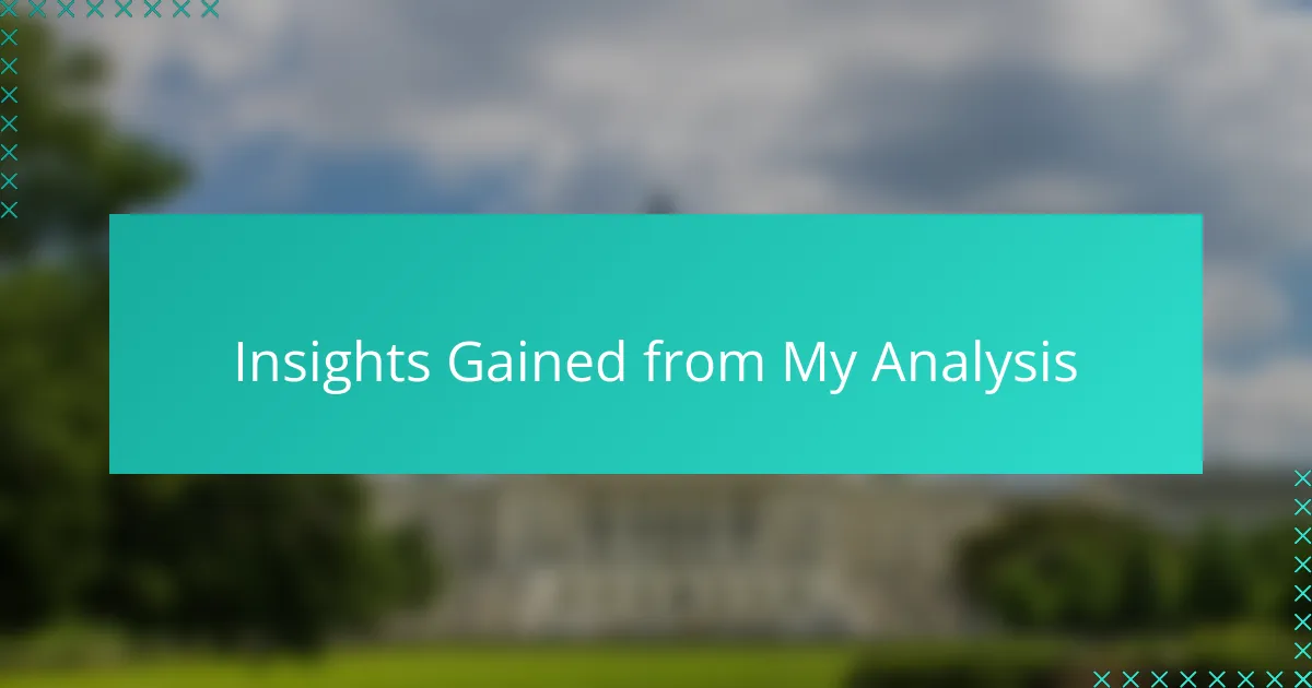 Insights Gained from My Analysis
