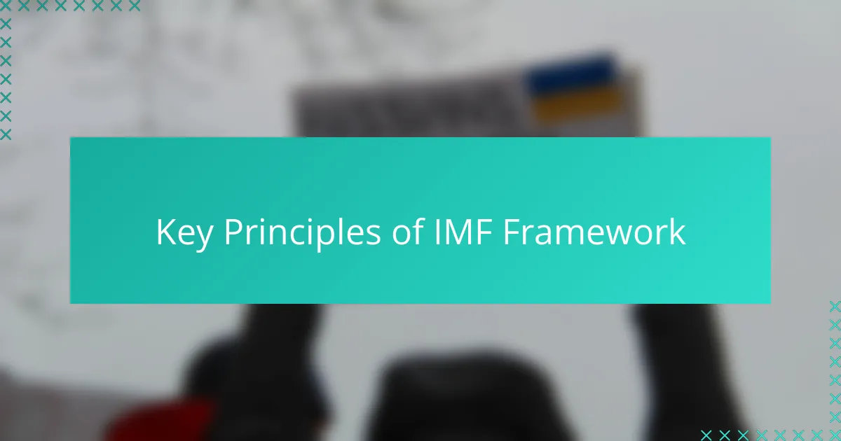 Key Principles of IMF Framework