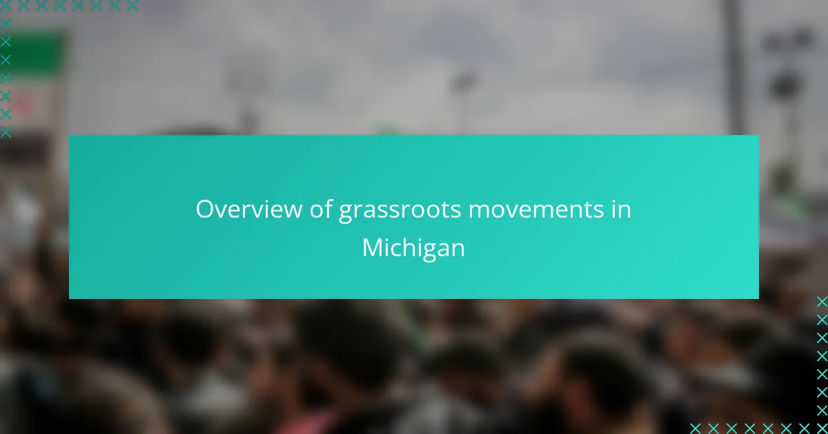 Overview of grassroots movements in Michigan
