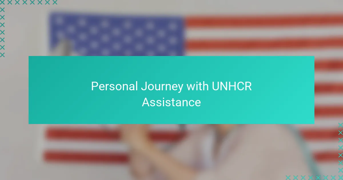 Personal Journey with UNHCR Assistance