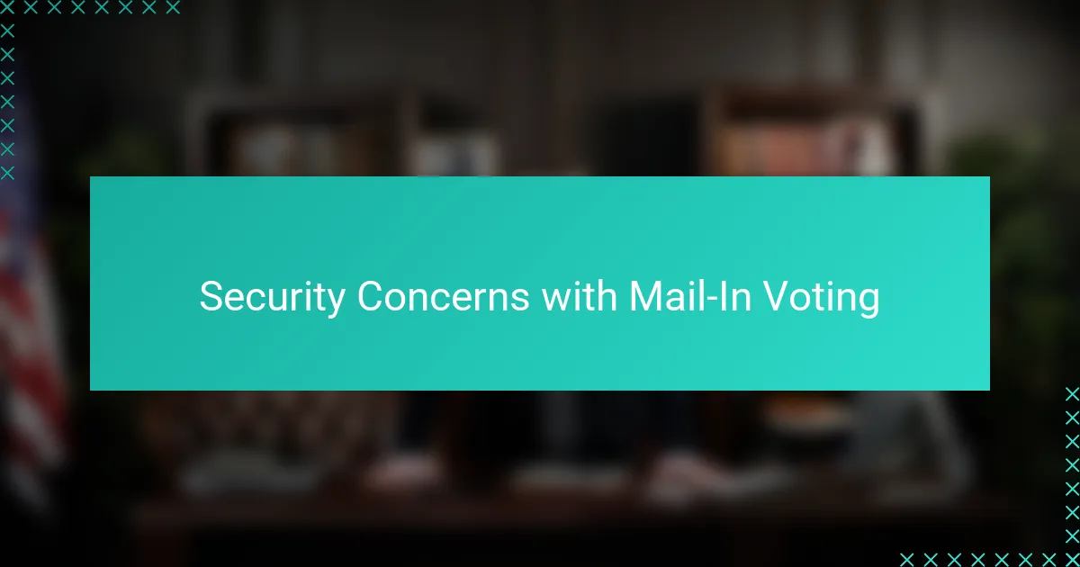 Security Concerns with Mail-In Voting