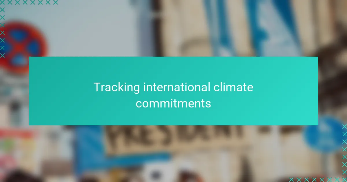 Tracking international climate commitments
