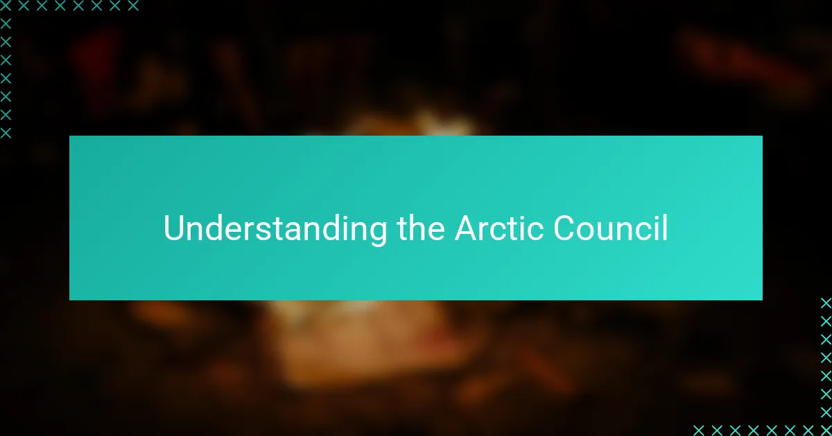Understanding the Arctic Council