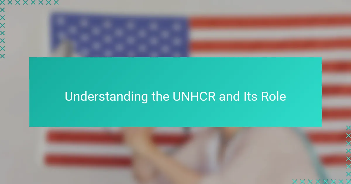 Understanding the UNHCR and Its Role